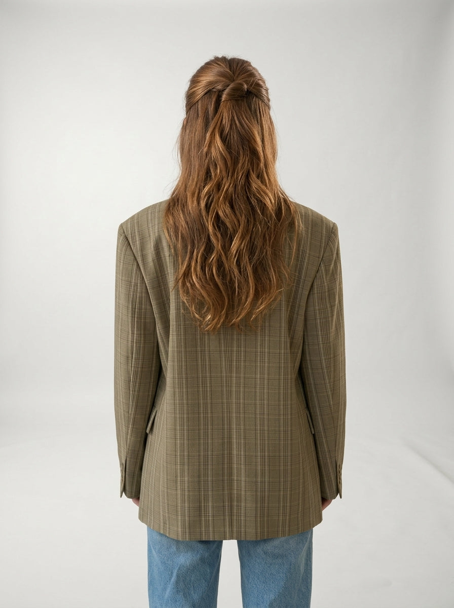 Blazer A Quadri Beige