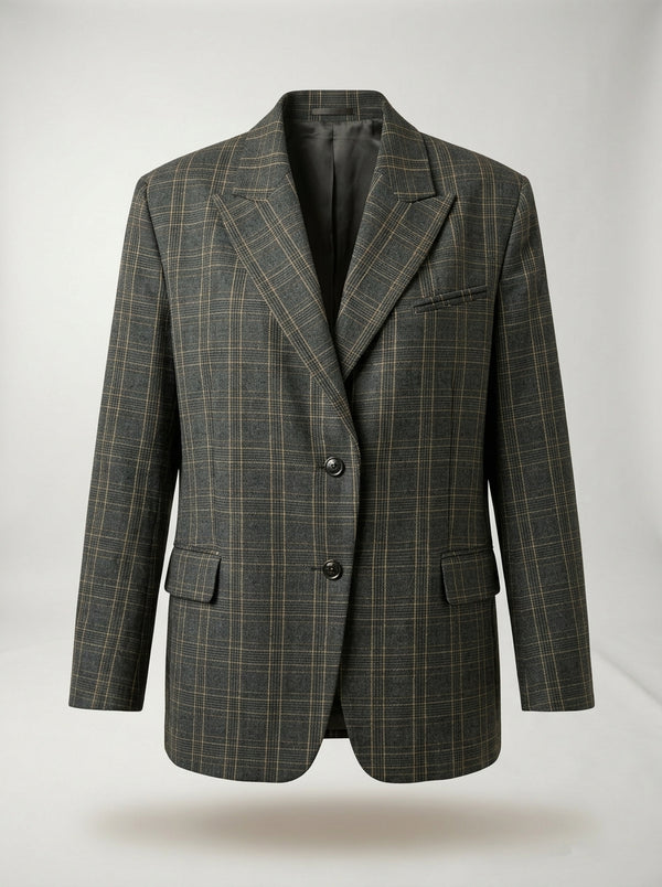 Blazer de Cuadros Gris
