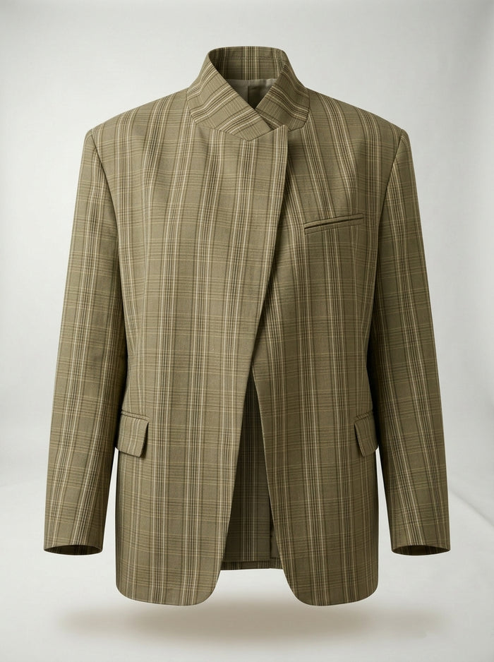 Blazer A Quadri Beige