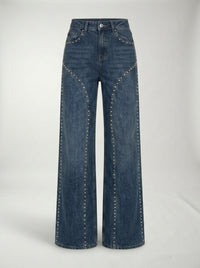 Jeans Dritti con Dettaglio Strass